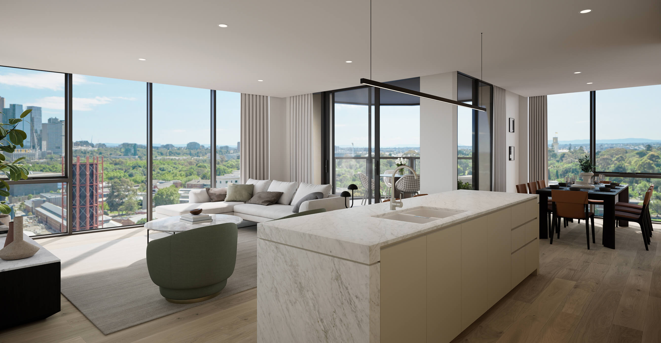 ARTIST IMPRESSION – LIVING & KITCHEN, LIGHT PLUS SCHEME